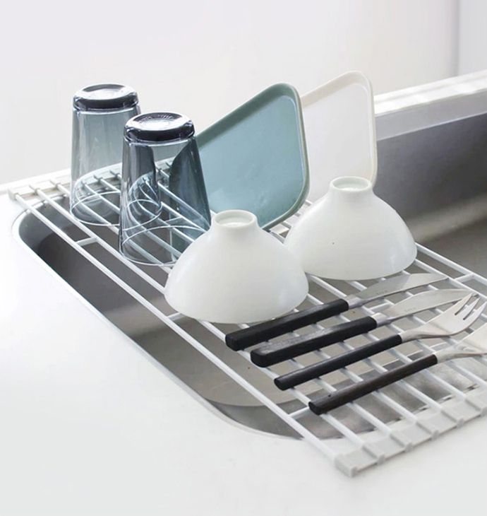 日本霜山 - 可摺疊多功能金屬水槽瀝水架 (加大款)