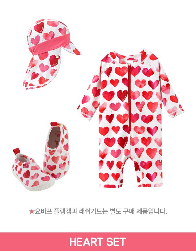 韓國 Yobaaf - 洞洞厚底兒童沙灘鞋/戲水鞋-桃粉愛心