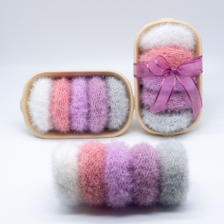 韓國製 - (五入禮盒組)手工編織洗碗刷/洗滌刷-森林黃綠