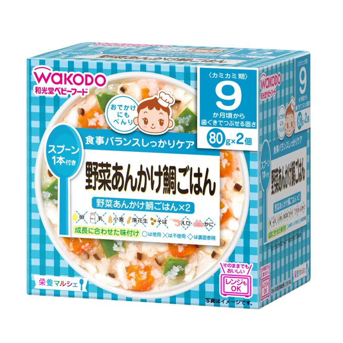 日本和光堂WAKODO - 蔬菜鯛魚飯(9M+)-80g*2/盒