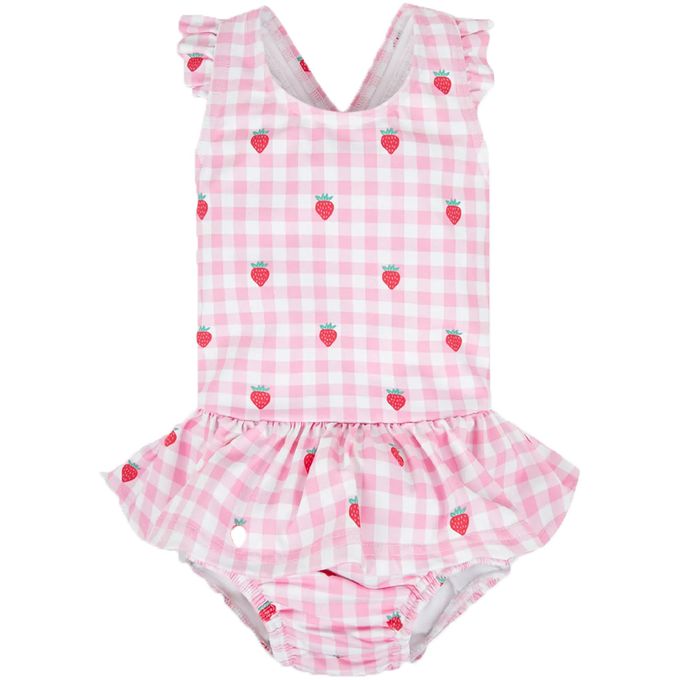 英國 JoJo Maman BeBe - 嬰幼兒/兒童連身泳裝(內有尿布褲)-草莓甜心