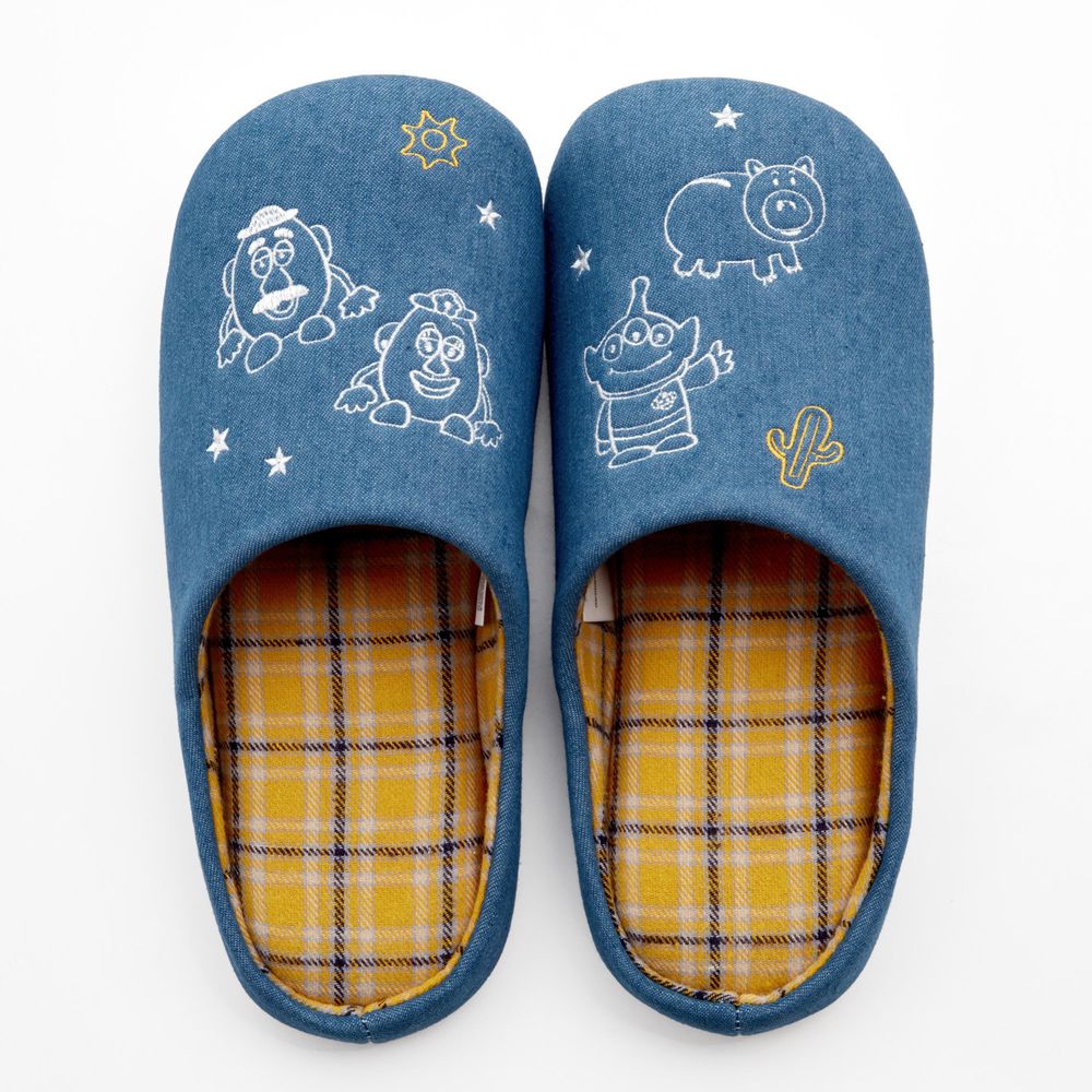 日本千趣會 - [現貨]迪士尼室內拖鞋(低反發)-玩具總動員-藍X黃格紋