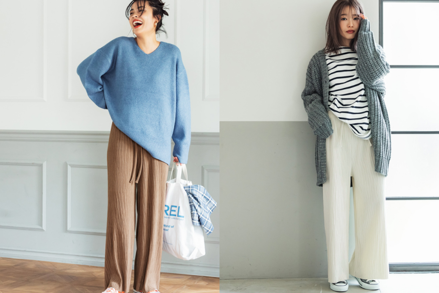 日本 COCA - [熱銷定番] 速乾垂墜彈性風琴寬褲-保暖小孩款-黃綠