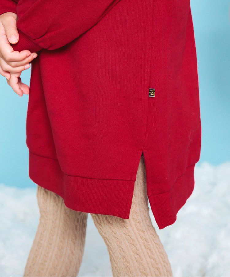 日本 BREEZE - 節慶滿點！裏毛長袖洋裝-假期-紅