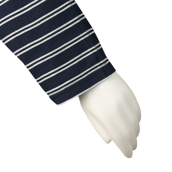 akachan honpo - 長袖洋裝-橫紋-深藍色 (M~L)