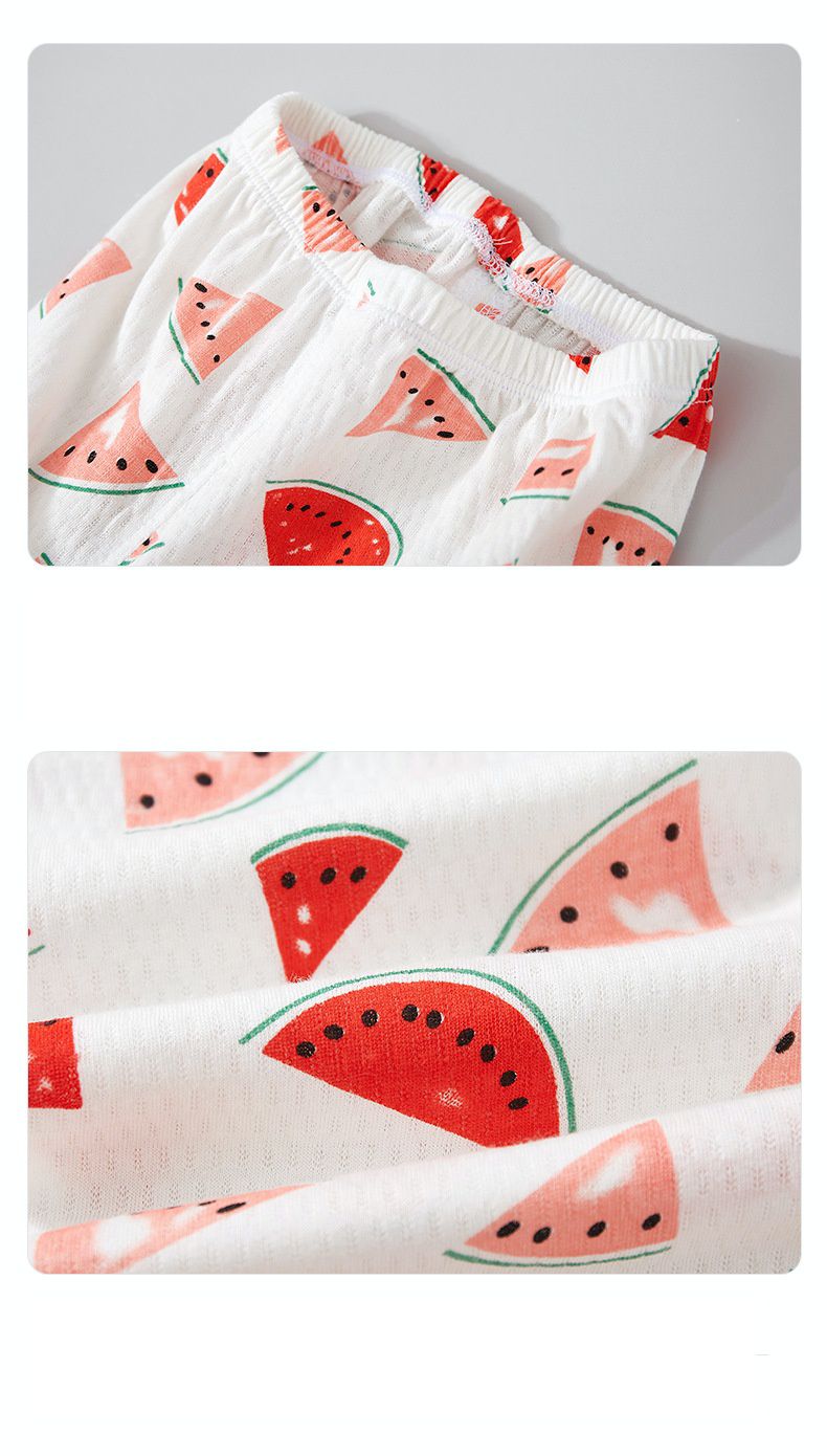 純棉網眼防蚊褲/空調褲-格紋-黑色