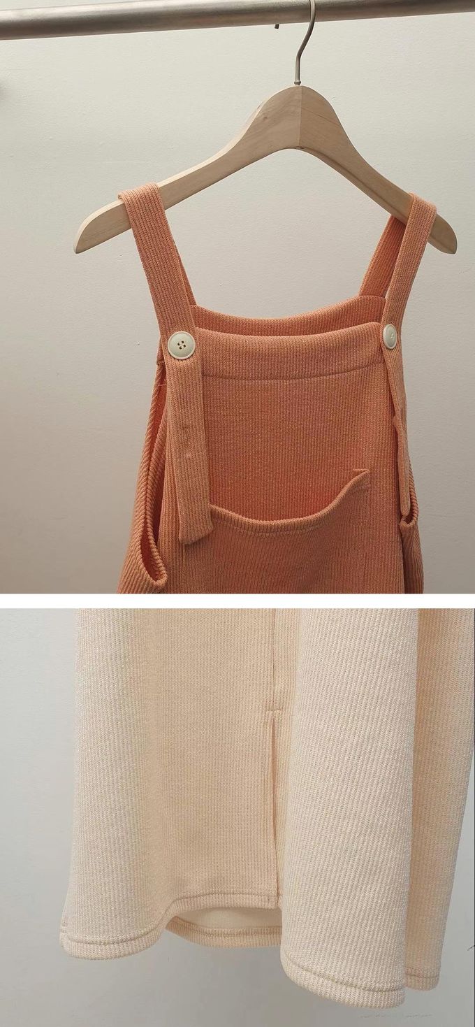 韓國 LANDING - 慵懶感細肩連身背心洋裝-粉橘 (FREE)