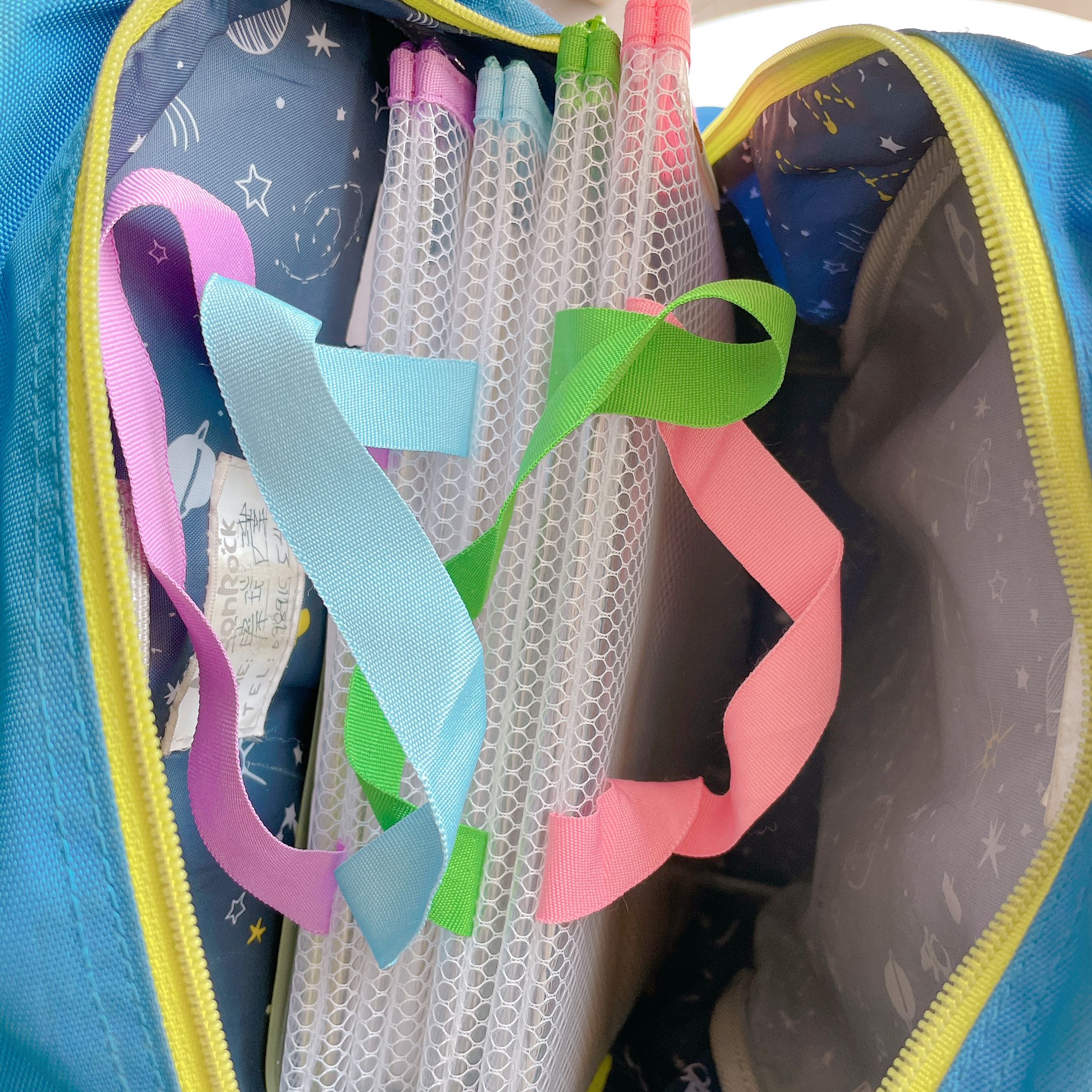 理理 liil - 六角網格提把功課袋-草莓粉 (高34*寬25/提把長10cm)