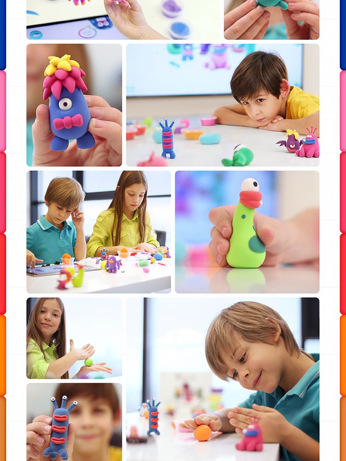 美國Hey Clay - 智塑輕黏土-創意怪獸組(15罐黏土+2隻雕塑棒)