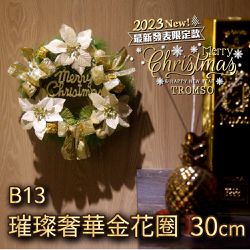 TROMSO - 芬蘭聖誕花圈-B13璀璨奢華金花圈 (30cm)