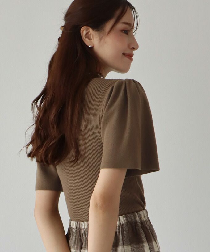 日本 BLUE EAST - 氣質羅紋針織上衣-綠