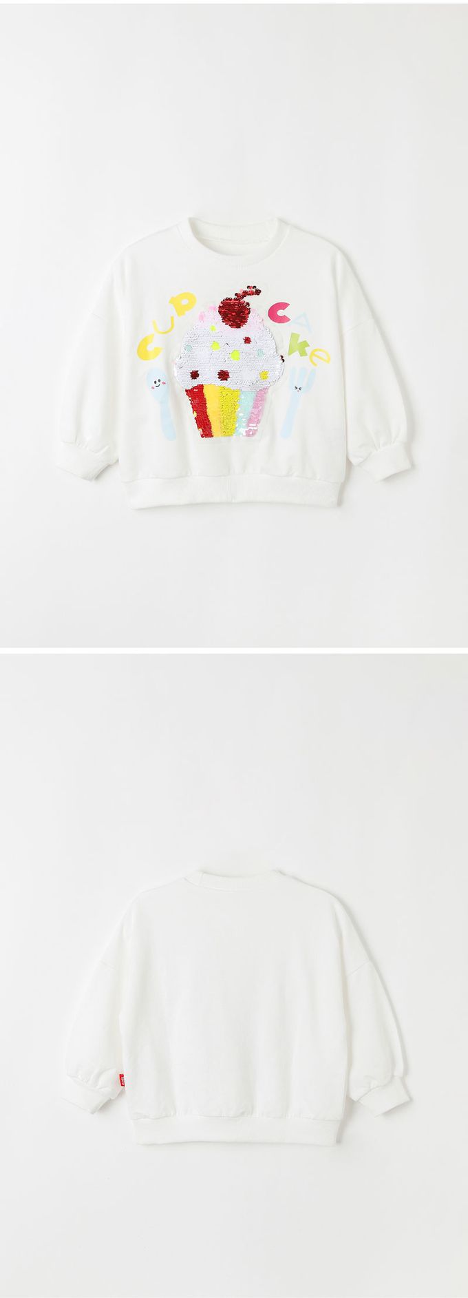 韓國 OZKIZ - 閃亮變色長袖大學T-杯子蛋糕