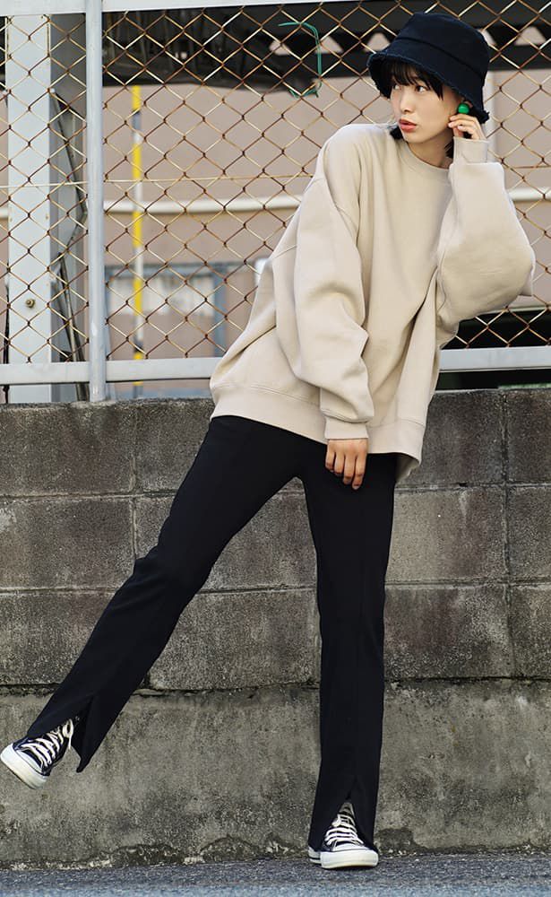 日本 zootie - 美國棉 刷毛長袖上衣/大學T-知性黑