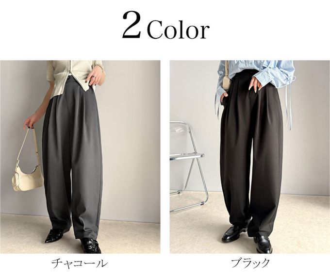 日本 Classical Elf - 時尚摺線俐落感錐形長褲-黑