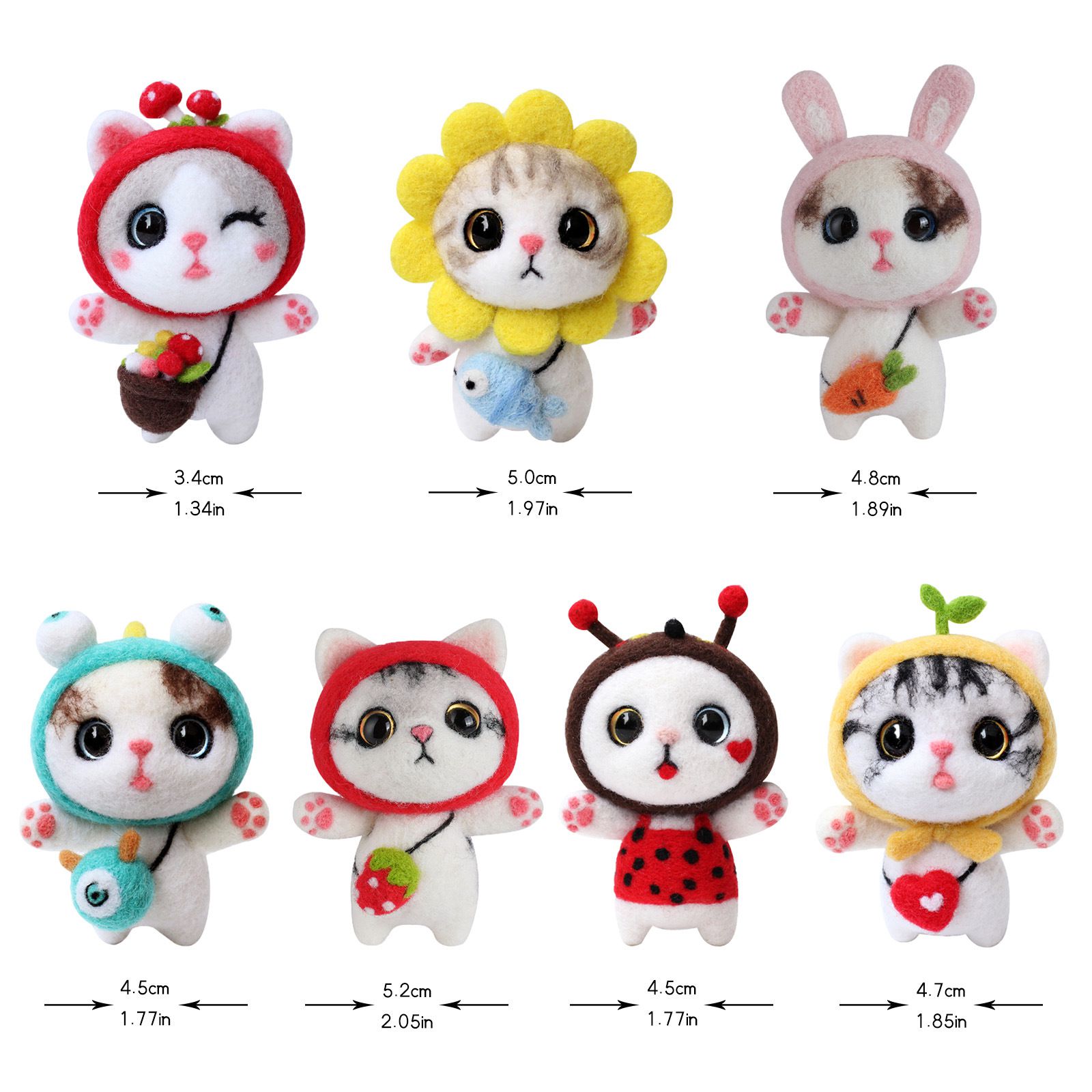 Diy療癒貓咪羊毛氈戳戳樂材料包-熊貓貓咪