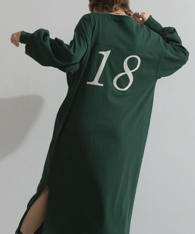 日本 Lupilien - 帥氣老虎印花側開叉長袖洋裝-象牙