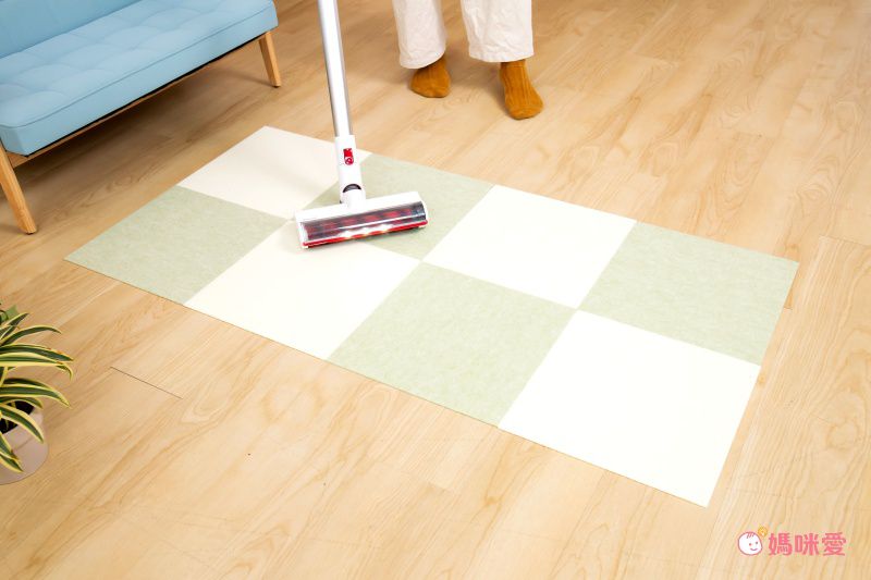 日本 SANKO - 可機洗重複黏貼式輕薄地毯-漸層色-杏色系 (30×30cmx厚3mm)-8枚入