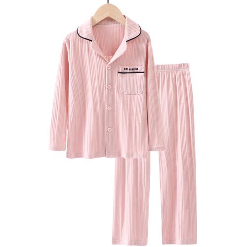 MAMDADKIDS - 純棉直紋家居服套裝-粉色