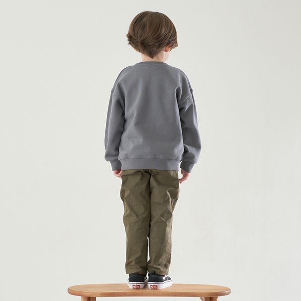 日本 b-ROOM - 裏起毛男孩印花長袖大學T-恐龍-淺紫