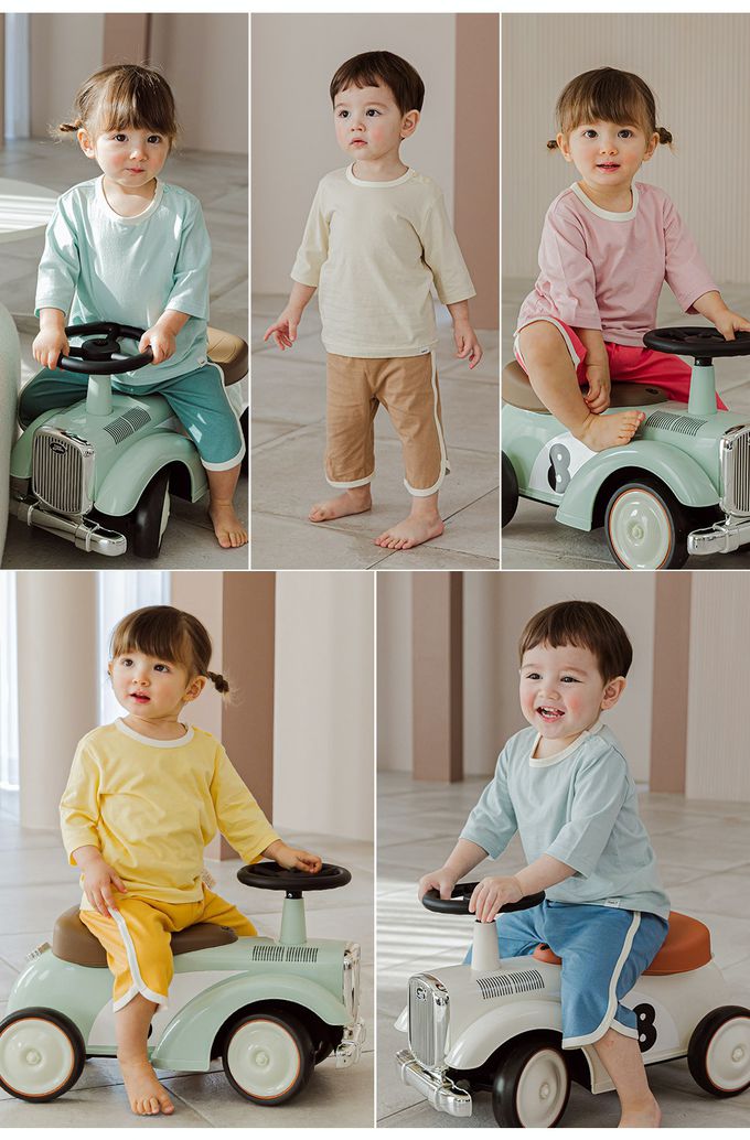 韓國 Cordi-i - 無螢光棉透氣七分袖家居服-素面-杏X卡其