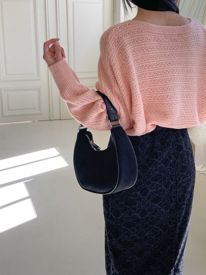 韓國女裝連線 - 溫柔編織紋路針織上衣-粉 (FREE)