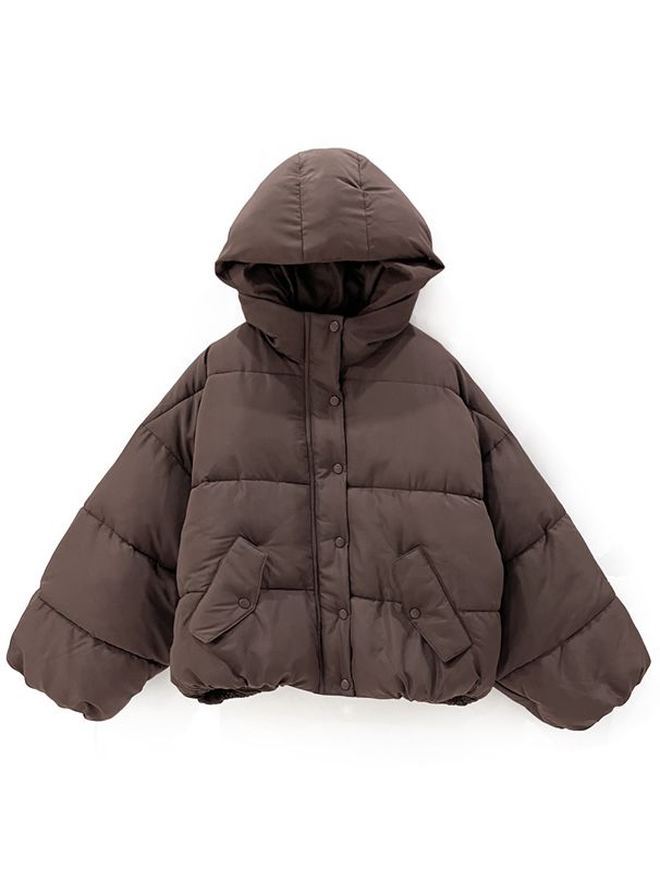 日本 GRL - 保暖科技羽絨連帽外套-淺灰杏 (F)