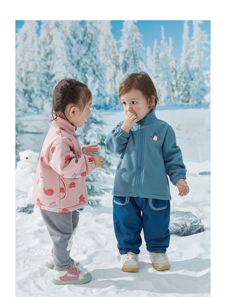 加厚拼色三合一衝鋒外套-QQ海豹-粉色