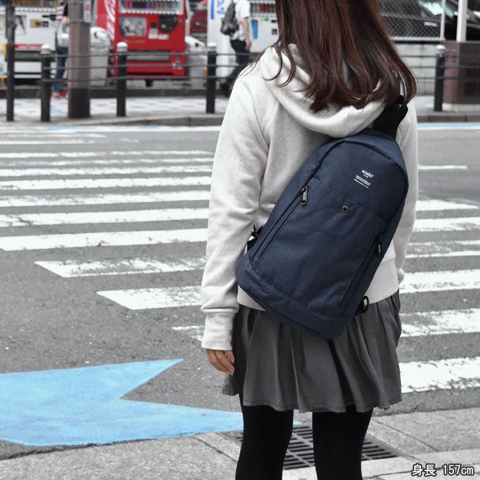 日本 Anello - 牛津布外出單肩包-Regular-GY灰色