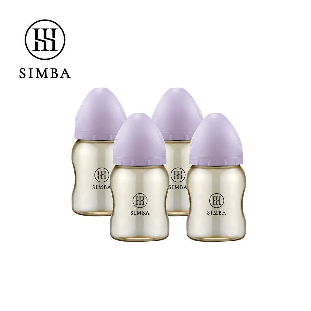蘊蜜鉑金PPSU寬口防脹氣奶瓶4支組(200ml)-新生適用-紫芙-200ml