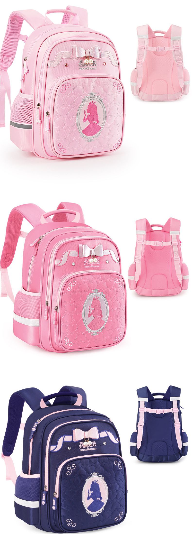 超輕量減壓書包-童話公主-玫紅 (適合110-140cm)