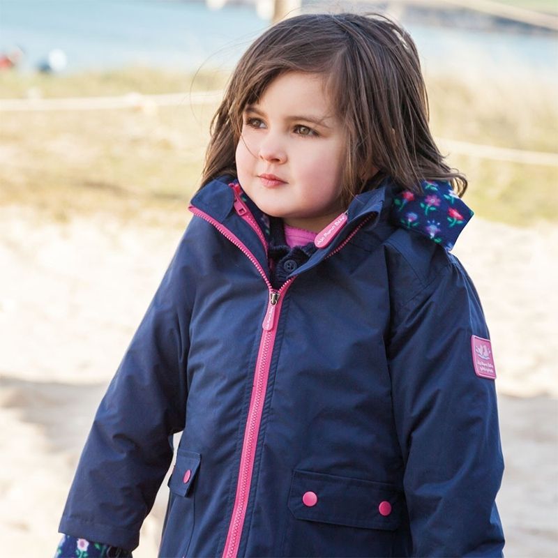 英國 JoJo Maman BeBe - 四合一多功能防水保暖連帽外套-恐龍學校