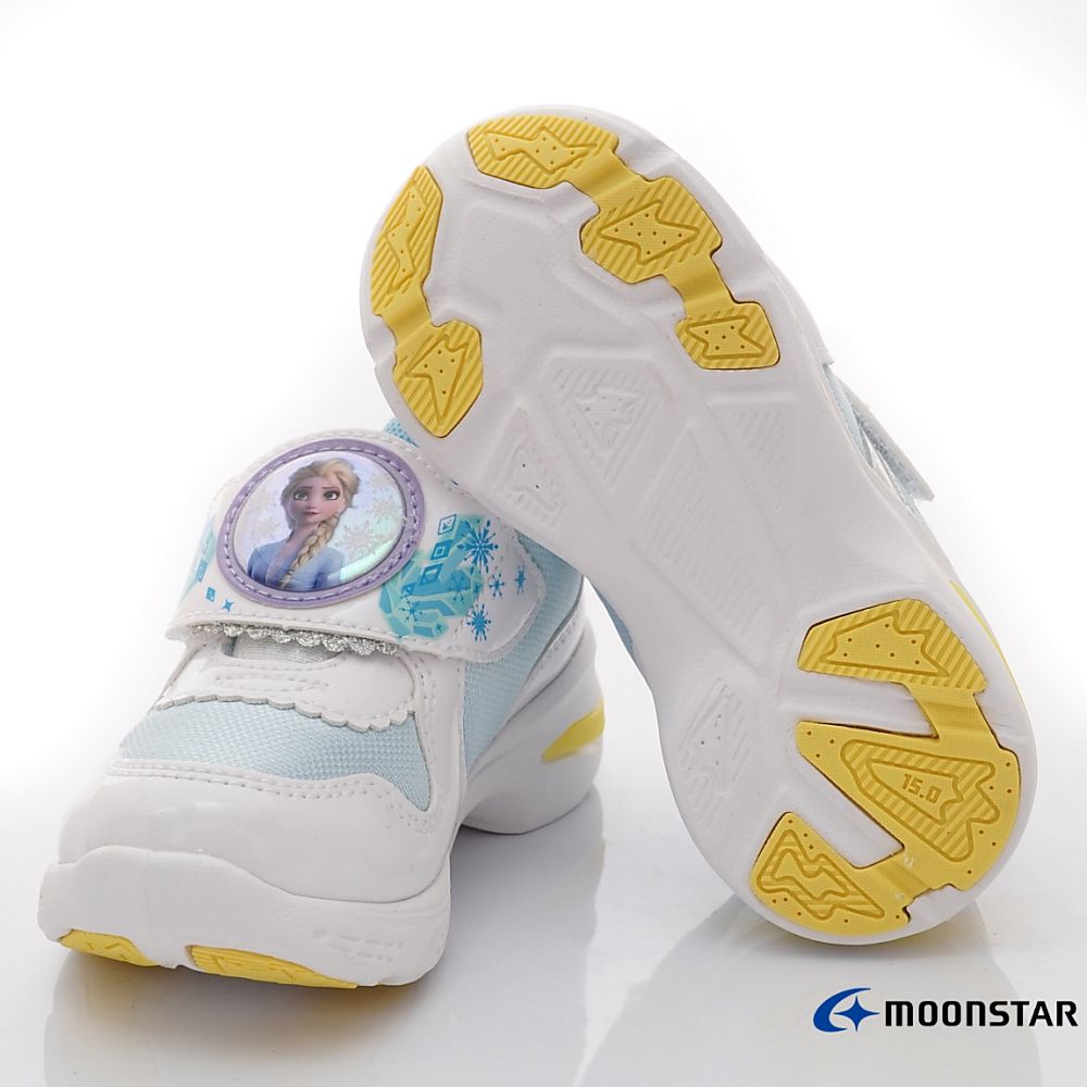 Moonstar日本月星 - DN冰雪奇緣電燈(中小童段)-運動鞋-白