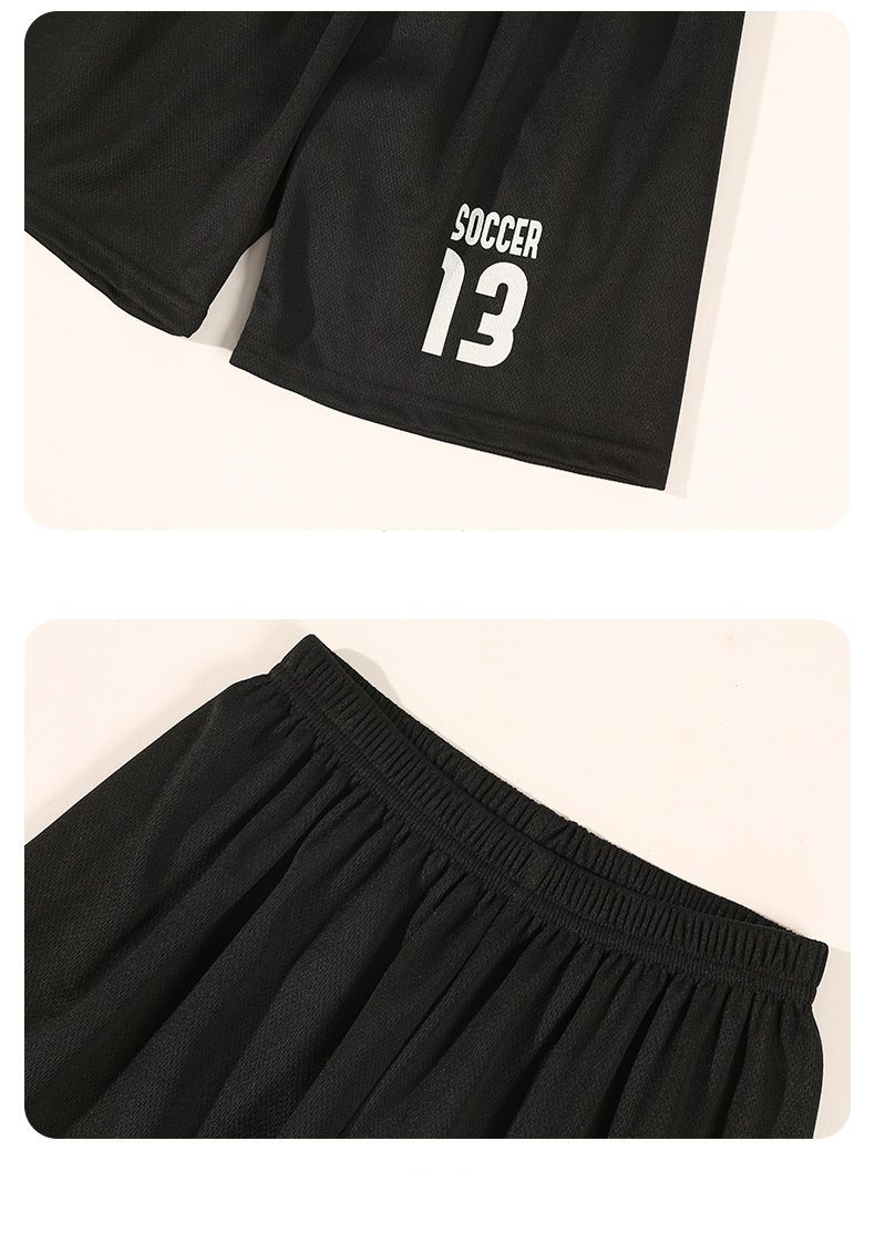 兒童速乾網眼短袖運動套裝-Soccer-紅色