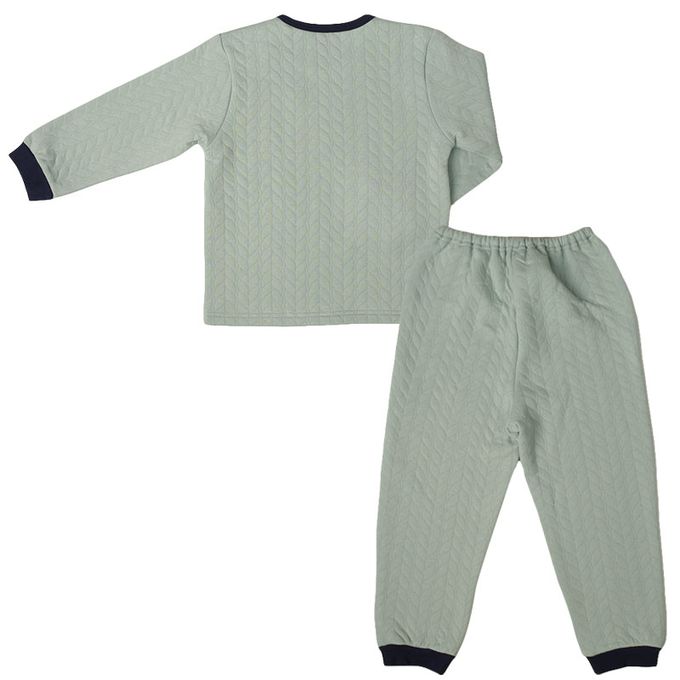 akachan honpo - 長袖鋪棉套頭家居服-恐龍-綠色