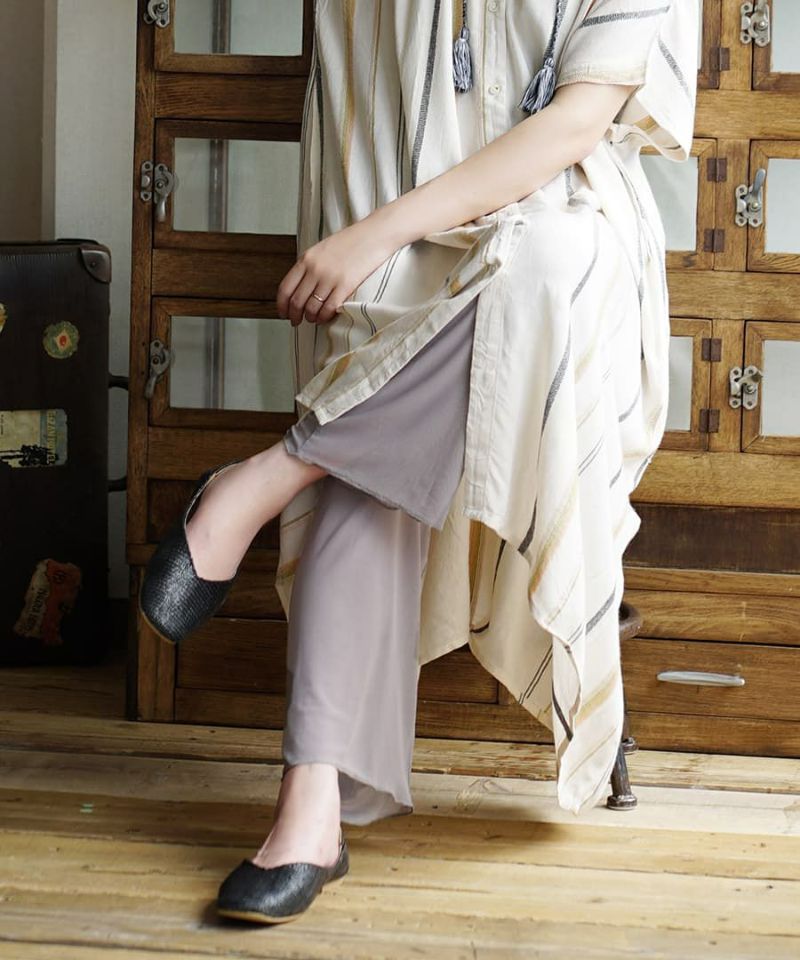 日本 zootie - 時尚透膚層次感穿搭內搭寬版長褲-網紗-深灰