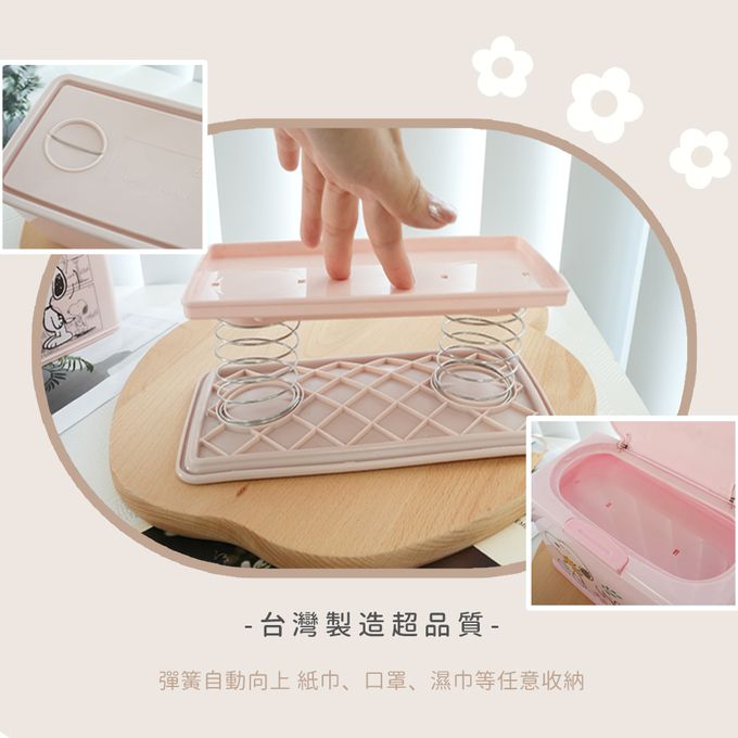 收納王妃 - 迪士尼 Disney【好夥伴米奇米妮】50入口罩收納盒 衛生紙盒 濕紙巾盒 塑膠收納 內建彈簧自動向上