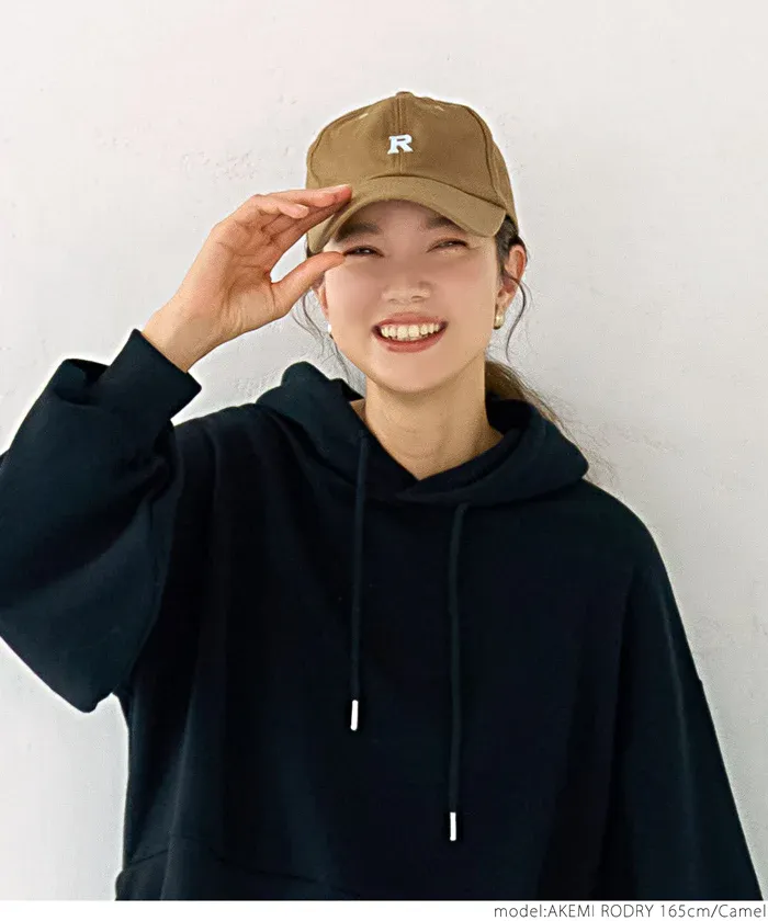 日本 COCA - 100%棉美式復古老帽/鴨舌帽-英文字母R-焦糖