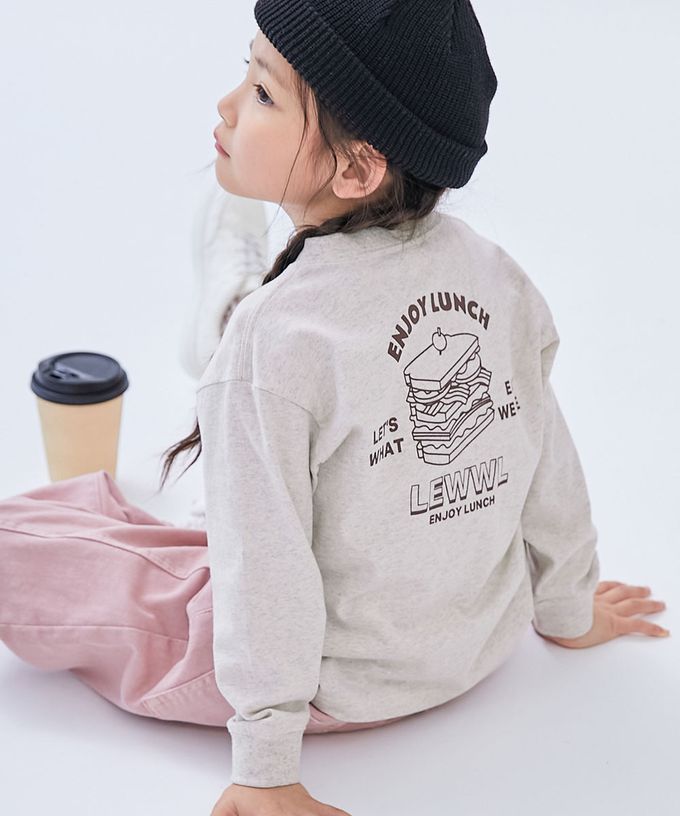 日本 devirock - 100%棉 定番印花長袖上衣-鯊魚圈圈-灰藍