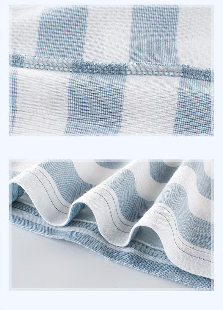 短袖棉T-條紋-紅色