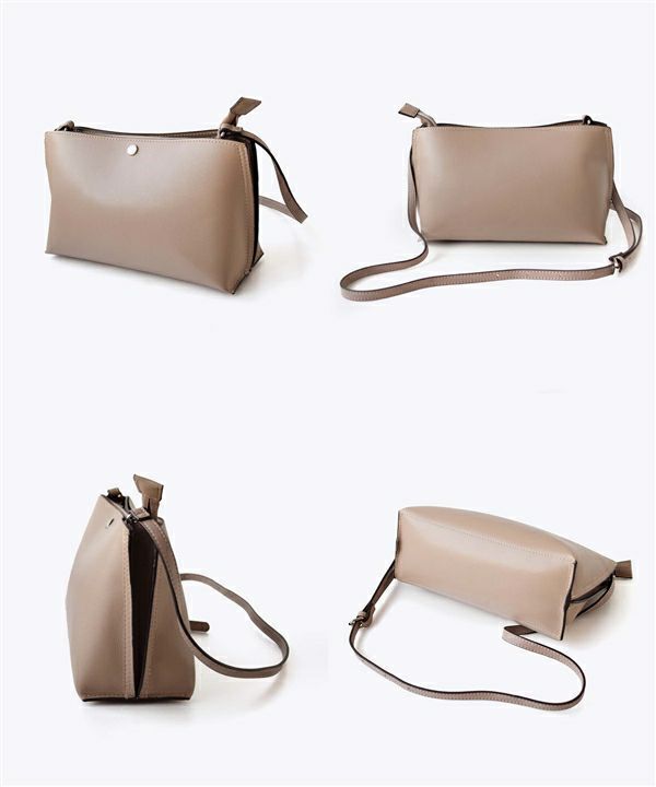日本 zootie - Legato Largo 簡約輕量皮革側背包-棕卡其