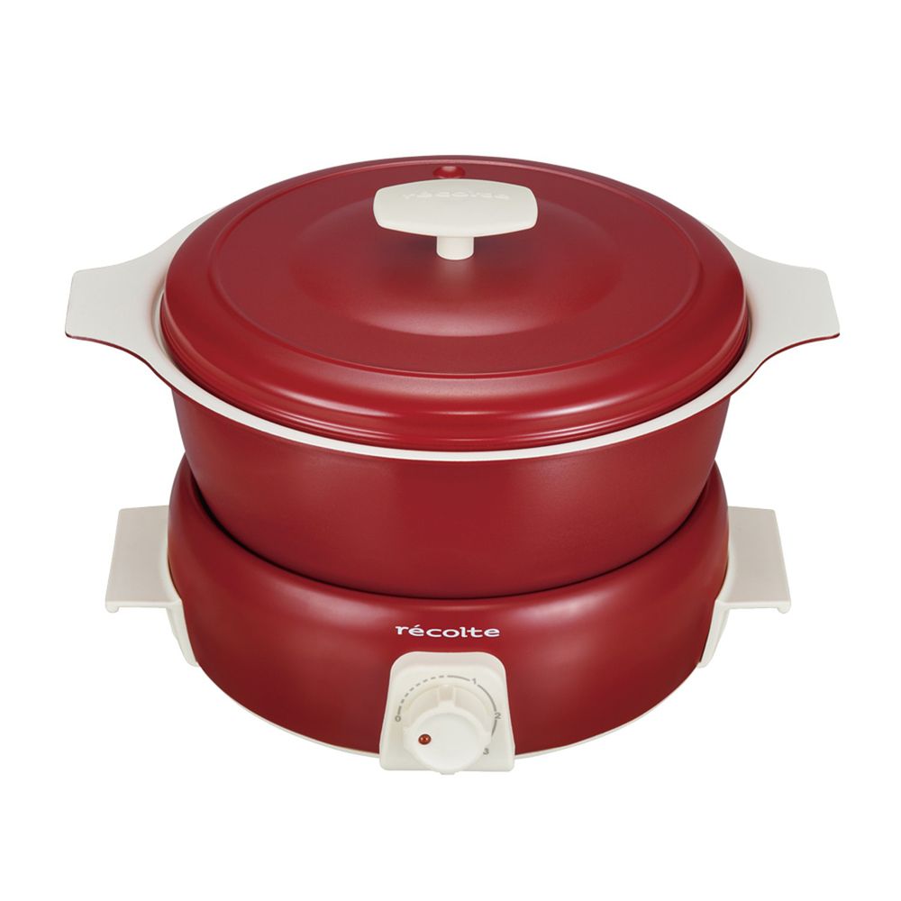 麗克特 recolte - Tanto 1.9L調理鍋(含章魚燒烤盤)-經典紅