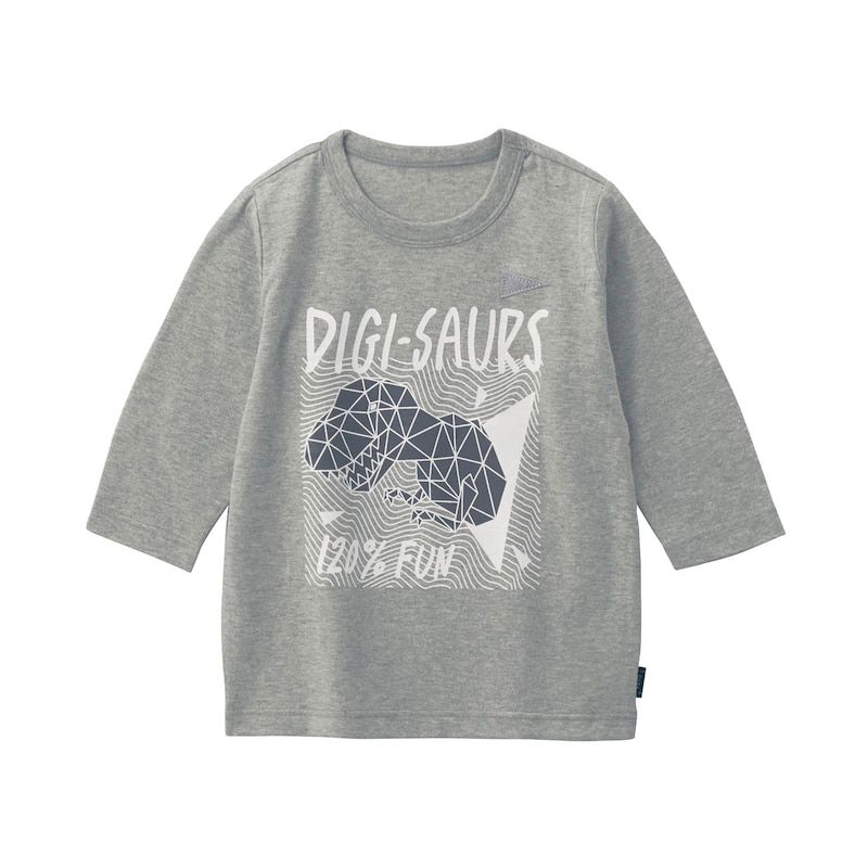 日本千趣會 - GITA 純棉印花七分袖上衣-海洋世界-灰藍