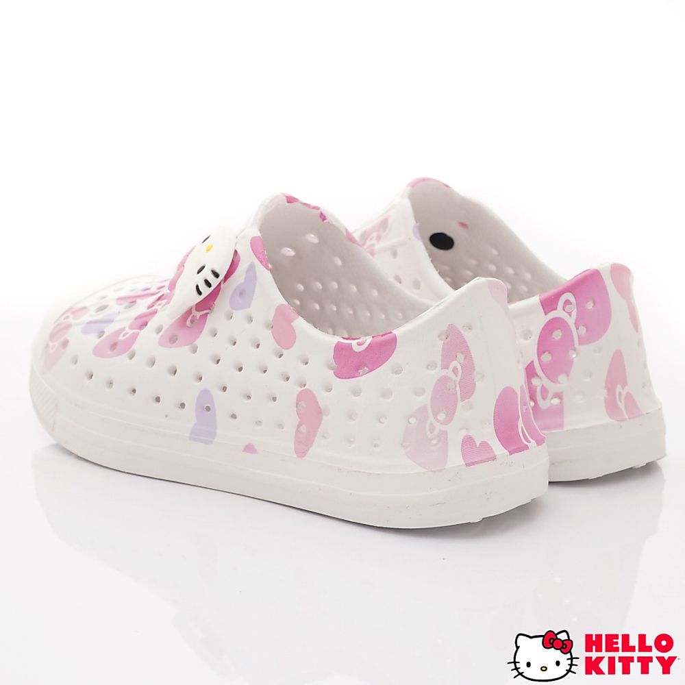 HELLO KITTY-印花洞洞休閒便鞋-823627白(中小童段)-休閒鞋-白