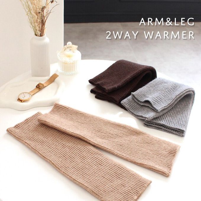 日本 LIZDAYS - 簡約加長設計2用手套/襪套-灰