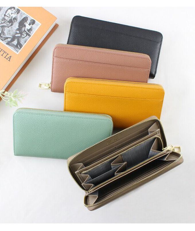 日本 LIZDAYS - [樂天No.1] 收納分層拉鍊真皮長夾-深棕 (20x10.5x2.5cm)