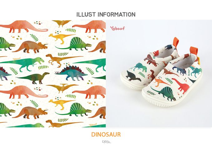 韓國 Yobaaf - 洞洞厚底兒童沙灘鞋/戲水鞋-恐龍王國