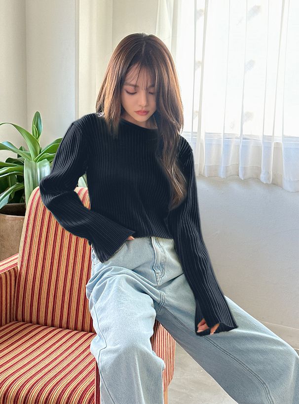 日本 GRL - 甜美交叉短版羅紋針織上衣-粉 (F)