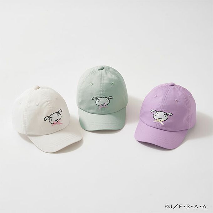 日本 Lycee mine - 聯名款 卡通人物小白刺繡鴨舌帽-紫 (54cm)