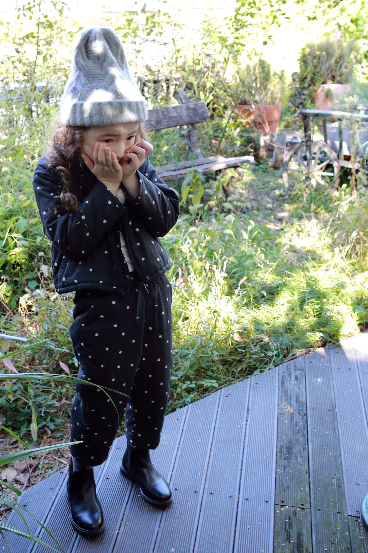 韓國 PuellaFLO - 倒V針織毛帽-杏