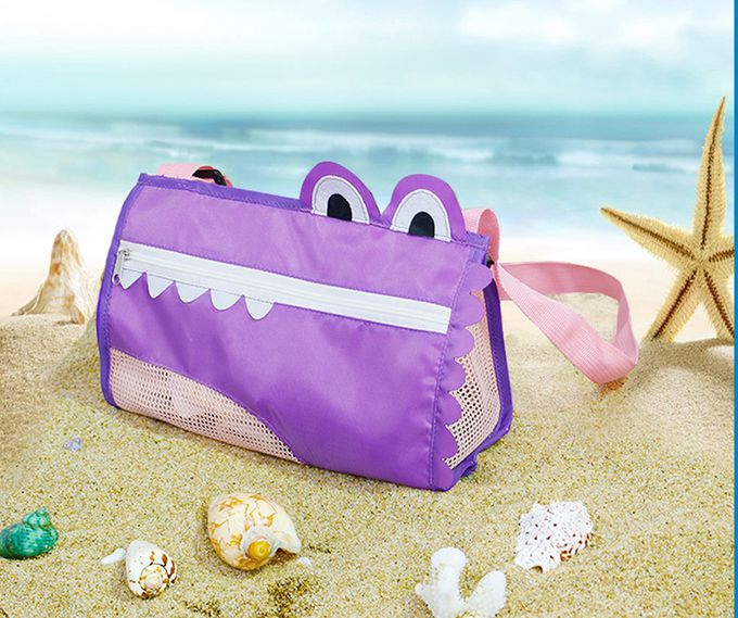 立體造型兒童斜背玩沙包-鱷魚-藍色 (20x23cm)